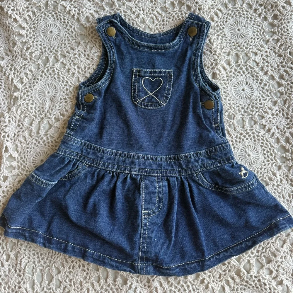 Y2K Faded Glory Heart Denim Dress